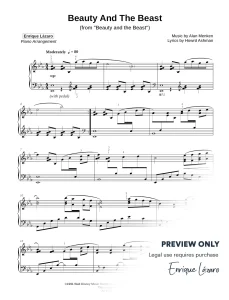 Beauty and the Beast Piano Sheet Music Enrique Lázaro