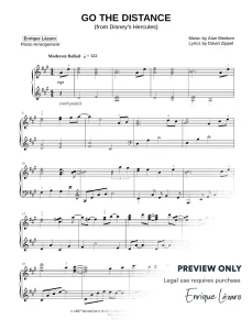 Go the Distance (From "Hercules") Go The Distance Hercules Piano Sheet Music Enrique Lázaro