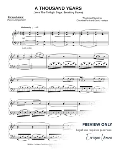 A Thousand Years Christina Perri Piano Sheet Music Enrique Lázaro