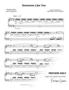 Someone Like You - Adele someone like you adela piano sheet music enrique lazaro